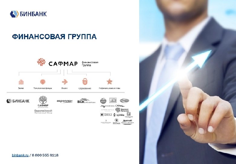БИНБАНК СЕГОДНЯ Одна из крупнейших частных финансовых организаций России • Более 20 лет успеха