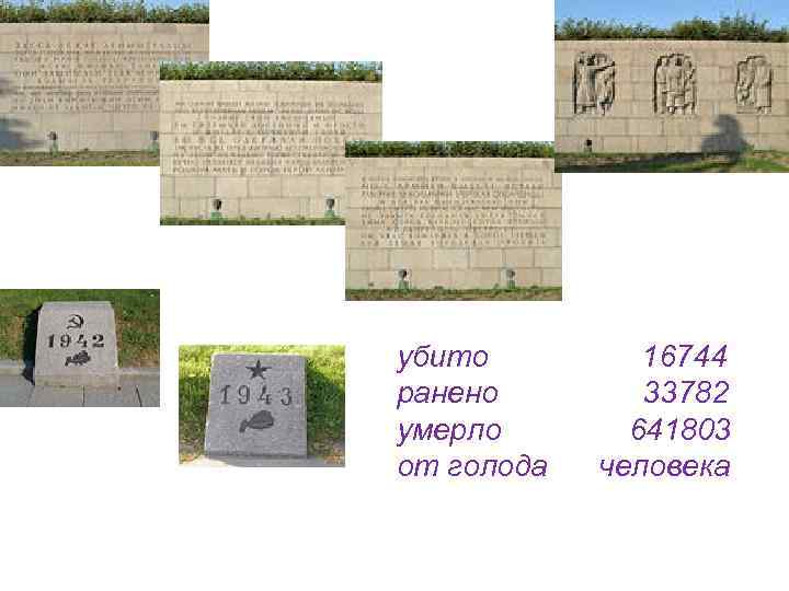 убито ранено умерло от голода 16744 33782 641803 человека 