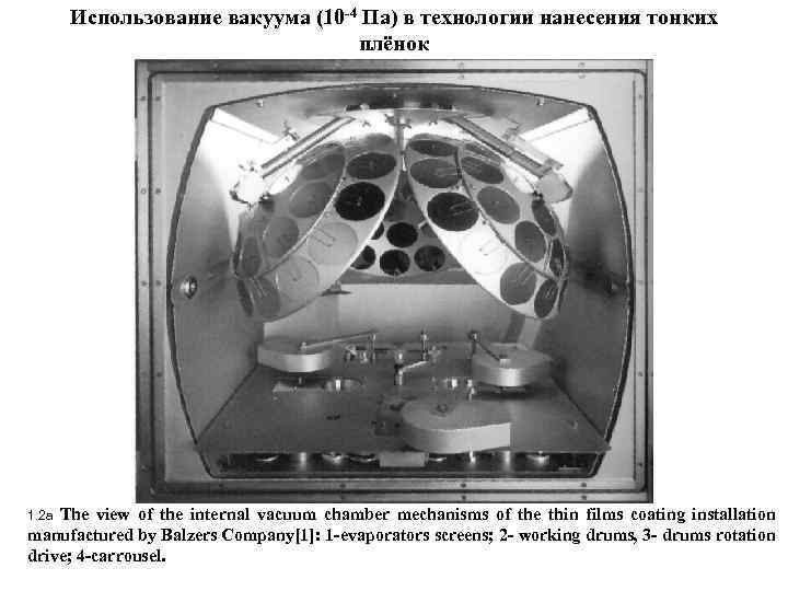 Использование вакуума (10 -4 Па) в технологии нанесения тонких плёнок 1. 2 a The