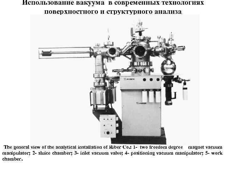 Использование вакуума в современных технологиях поверхностного и структурного анализа The general view of the