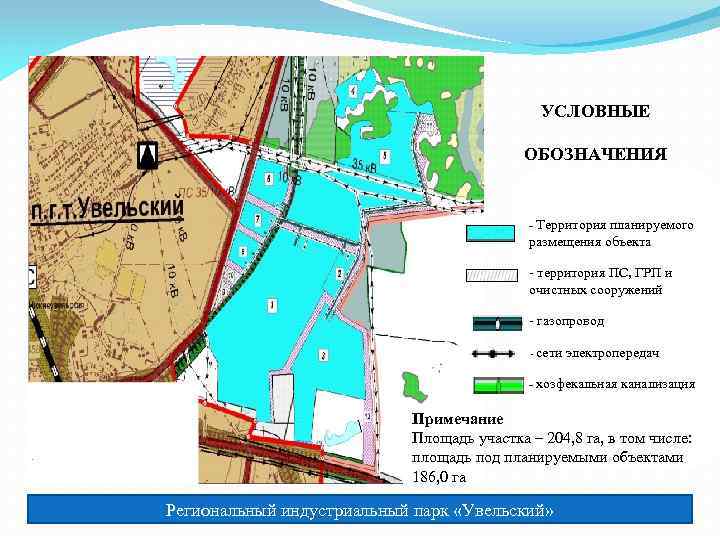 УСЛОВНЫЕ ОБОЗНАЧЕНИЯ Территория планируемого размещения объекта территория ПС, ГРП и очистных сооружений газопровод сети