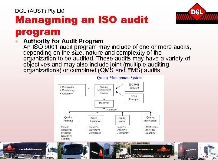DGL (AUST) Pty Ltd Managming an ISO audit program l Authority for Audit Program