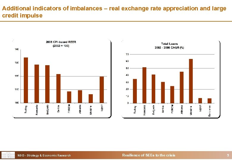 Additional indicators of imbalances – real exchange rate appreciation and large credit impulse NBG