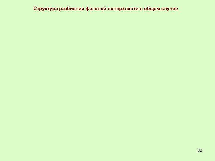 Структура разбиения фазовой поверхности в общем случае 30 