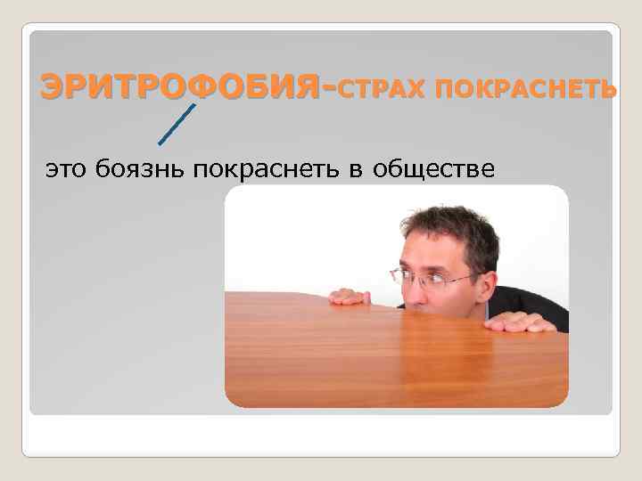 ЭРИТРОФОБИЯ-СТРАХ ПОКРАСНЕТЬ это боязнь покраснеть в обществе 