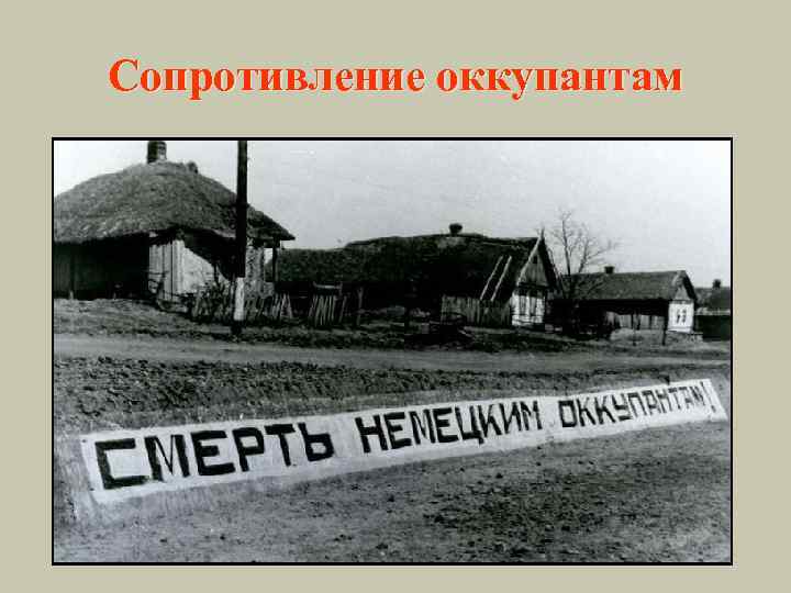 Сопротивление оккупантам 