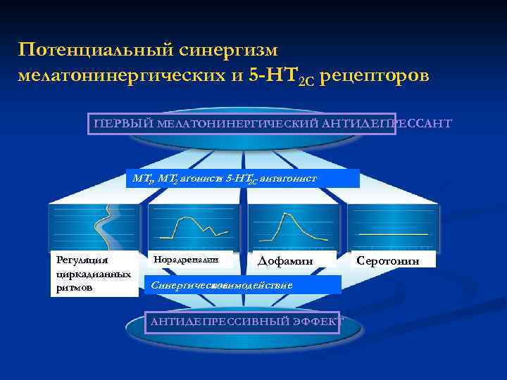 Потенциальный синергизм мелатонинергических и 5 -HT 2 C рецепторов ПЕРВЫЙ МЕЛАТОНИНЕРГИЧЕСКИЙ АНТИДЕПРЕССАНТ МТ 1
