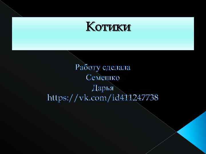 Котики Работу сделала Семешко Дарья https: //vk. com/id 411247738 