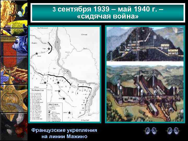3 сентября 1939 – май 1940 г. – «сидячая война» Французские укрепления на линии