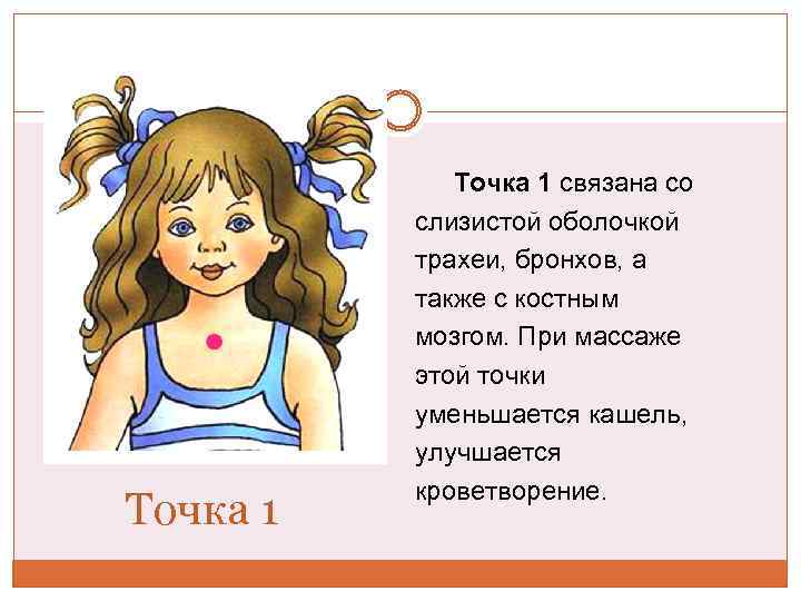 Точка 1 связана со слизистой оболочкой трахеи, бронхов, а также с костным мозгом. При