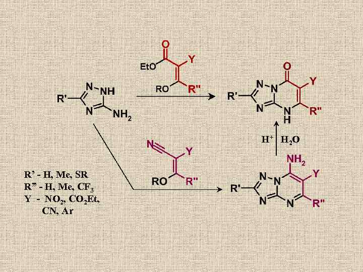 H+ H 2 O R’ - H, Me, SR R” - H, Me, CF