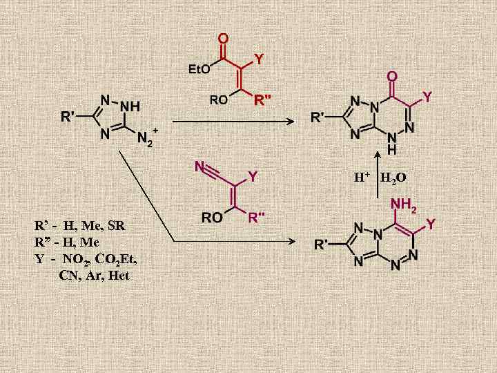 H+ H 2 O R’ - H, Me, SR R” - H, Me Y