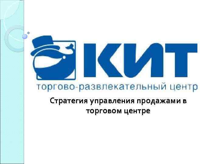 Стратегия управления продажами в торговом центре 