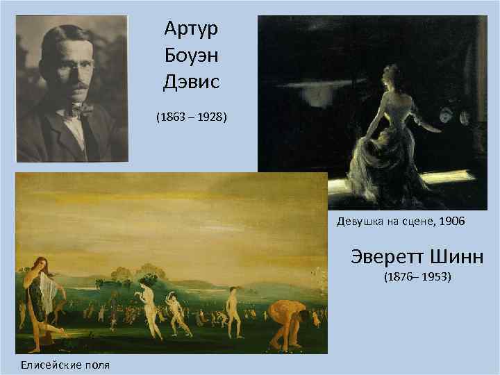 Артур Боуэн Дэвис (1863 – 1928) Девушка на сцене, 1906 Эверетт Шинн (1876– 1953)