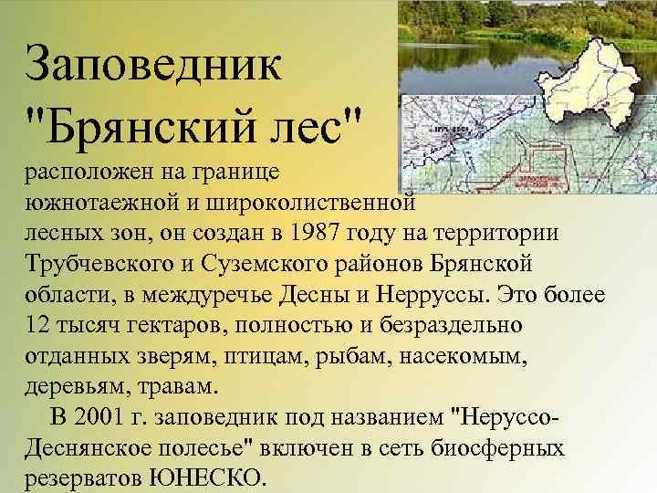 Заповедник "Брянский лес" расположен на границе южнотаежной и широколиственной лесных зон, он создан в