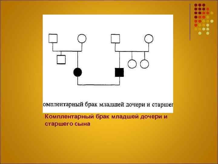 Комплентарный брак младшей дочери и старшего сына 