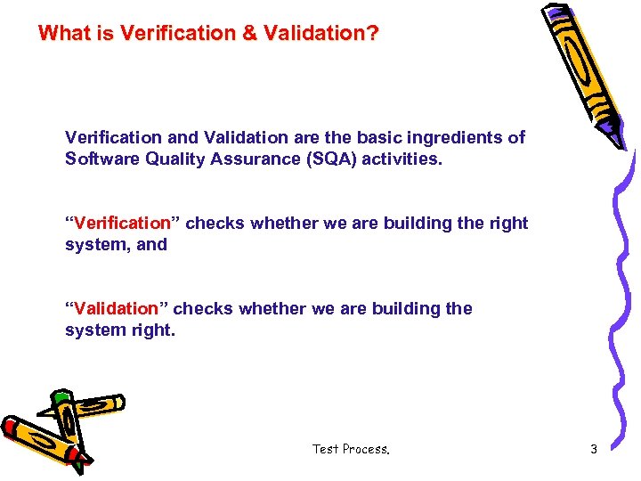 What is Verification & Validation? Verification and Validation are the basic ingredients of Software
