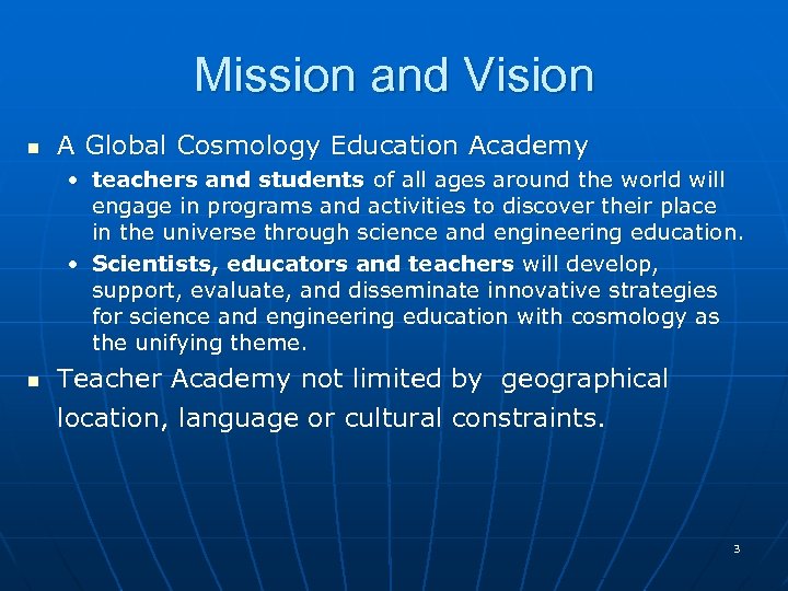 University Of California A Global Cosmology Education Academy 9480