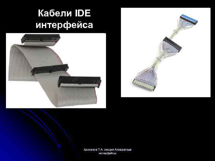 Кабели IDE интерфейса Ханнанов Т. А. лекция Аппаратные интерфейсы 