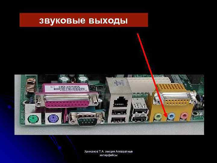 звуковые выходы Ханнанов Т. А. лекция Аппаратные интерфейсы 