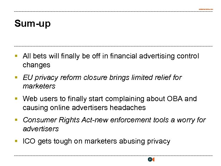 osborneclarke. com Sum-up § All bets will finally be off in financial advertising control