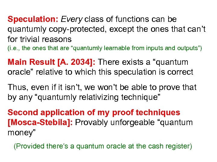 Speculation: Every class of functions can be quantumly copy-protected, except the ones that can’t