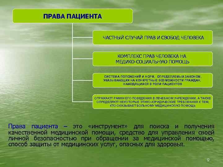 ПРАВА ПАЦИЕНТА ЧАСТНЫЙ СЛУЧАЙ ПРАВ И СВОБОД ЧЕЛОВЕКА КОМПЛЕКС ПРАВ ЧЕЛОВЕКА НА МЕДИКО-СОЦИАЛЬНУЮ ПОМОЩЬ