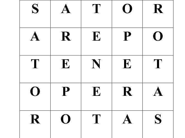 S A T O R A R E P O T E N E