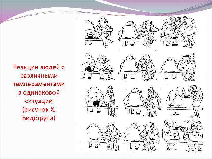 Рассмотрите рисунок карикатуру х бидструпа темперамент назовите тип темперамента человека