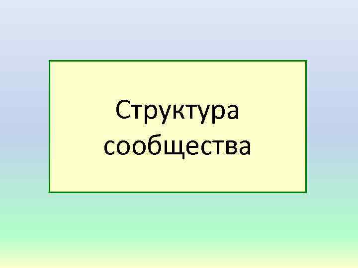 Структура сообщества 