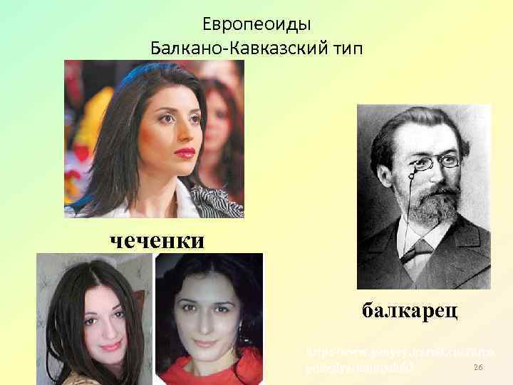 Европеоиды Балкано-Кавказский тип чеченки балкарец http: //www. yenyey. narod. ru/antro 26 pologiya/mongoloid 