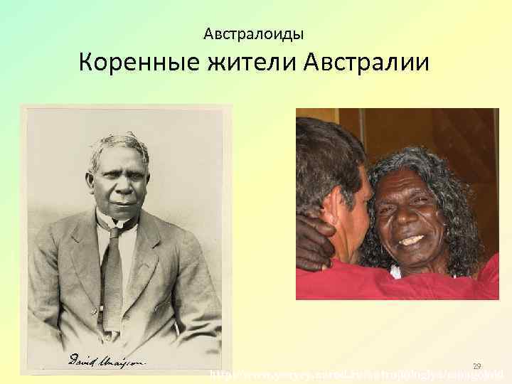 Австралоиды Коренные жители Австралии 29 http: //www. yenyey. narod. ru/antropologiya/mongoloid 