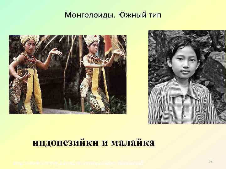 Монголоиды. Южный тип индонезийки и малайка http: //www. yenyey. narod. ru/antropologiya/mongoloid 38 