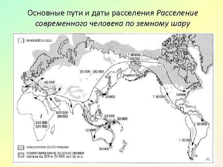 Карта расселения людей по земному шару