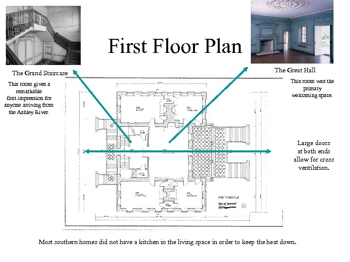 First Floor Plan The Grand Staircase This room gives a remarkable first impression for