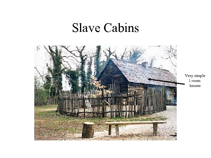 Slave Cabins Very simple 1 room houses 