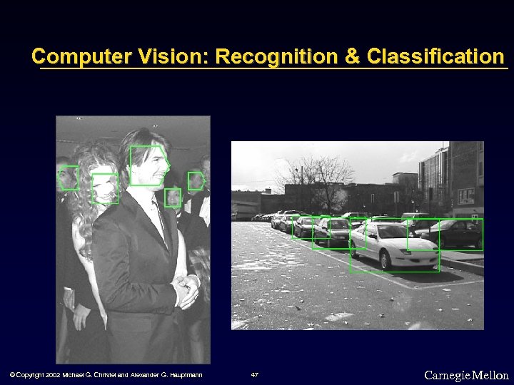 Computer Vision: Recognition & Classification © Copyright 2002 Michael G. Christel and Alexander G.
