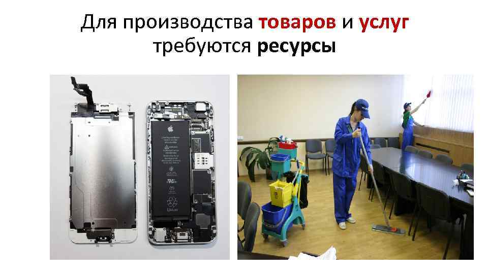 Для производства товаров и услуг требуются ресурсы 