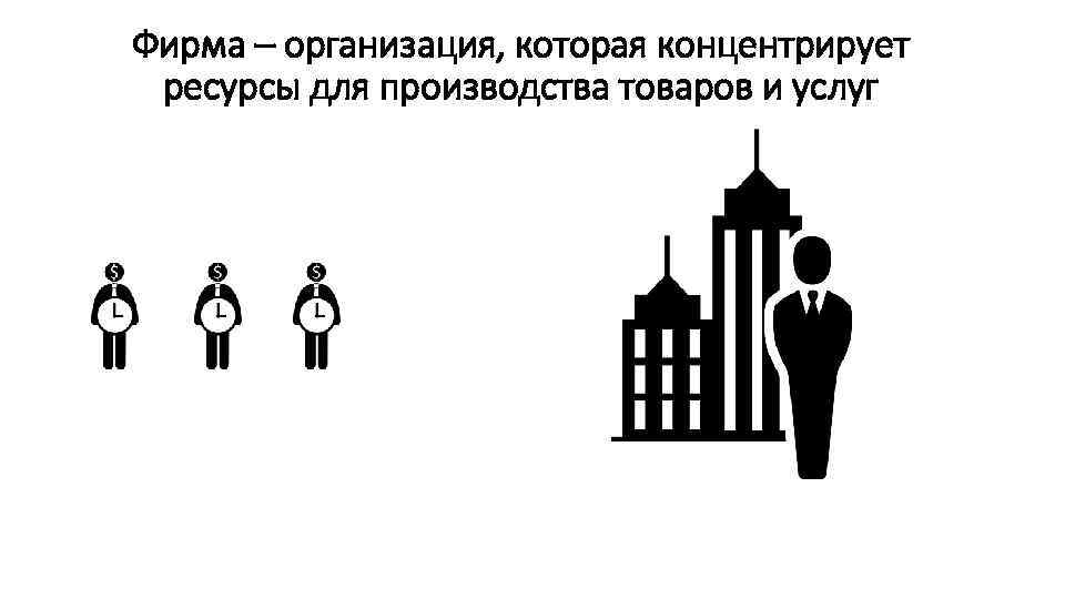 Фирма – организация, которая концентрирует ресурсы для производства товаров и услуг 