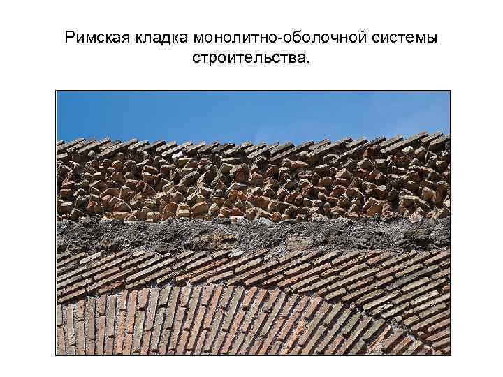Римская кладка монолитно-оболочной системы строительства. 