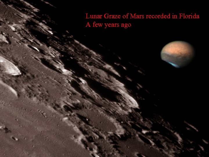 Lunar Graze of Mars recorded in Florida A few years ago 