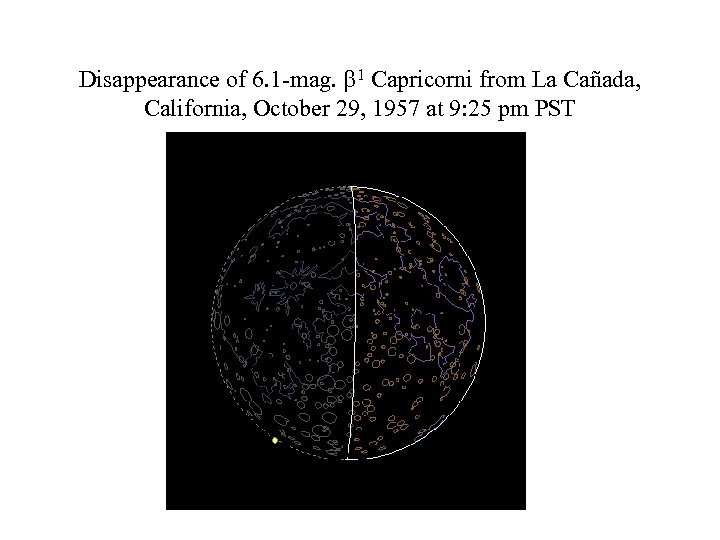 Disappearance of 6. 1 -mag. 1 Capricorni from La Cañada, California, October 29, 1957