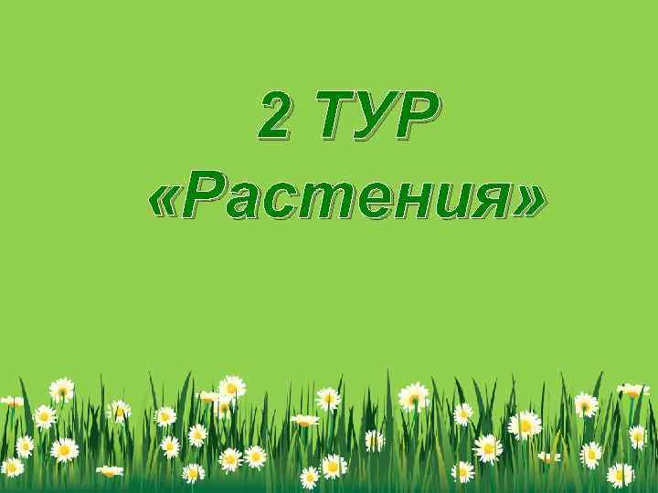 2 ТУР «Растения» 