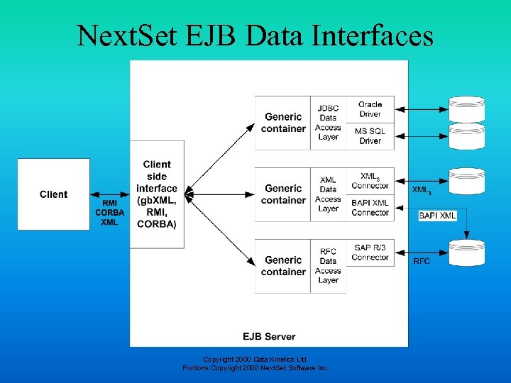 Next. Set EJB Data Interfaces Copyright 2000 Data Kinetics Ltd. Portions Copyright 2000 Next.