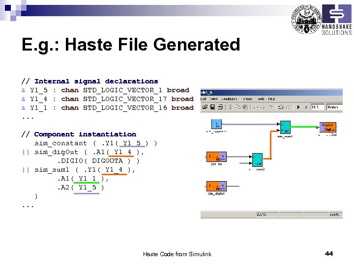 E. g. : Haste File Generated // Internal signal declarations & Y 1_5 :