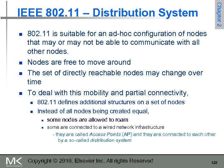 Chapter 2 IEEE 802. 11 – Distribution System n n 802. 11 is suitable