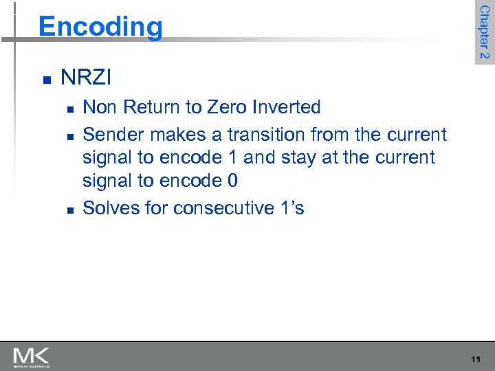 n Chapter 2 Encoding NRZI n n n Non Return to Zero Inverted Sender