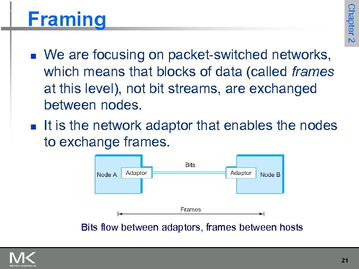 n n Chapter 2 Framing We are focusing on packet-switched networks, which means that