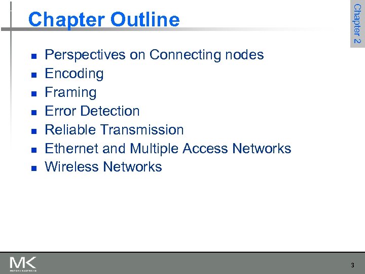 n n n n Chapter 2 Chapter Outline Perspectives on Connecting nodes Encoding Framing