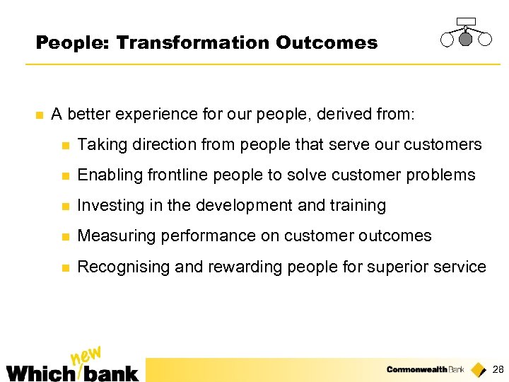 People: Transformation Outcomes n A better experience for our people, derived from: n Taking